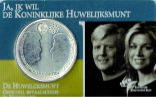 Huwelijksmunt 2002 Coincard